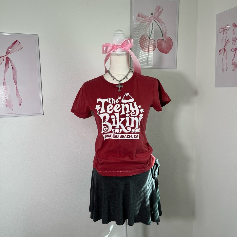 American Eagle Y2K Bikini Surf Baby Tee Preppy Bella Swan Tight Womens‎ Size S